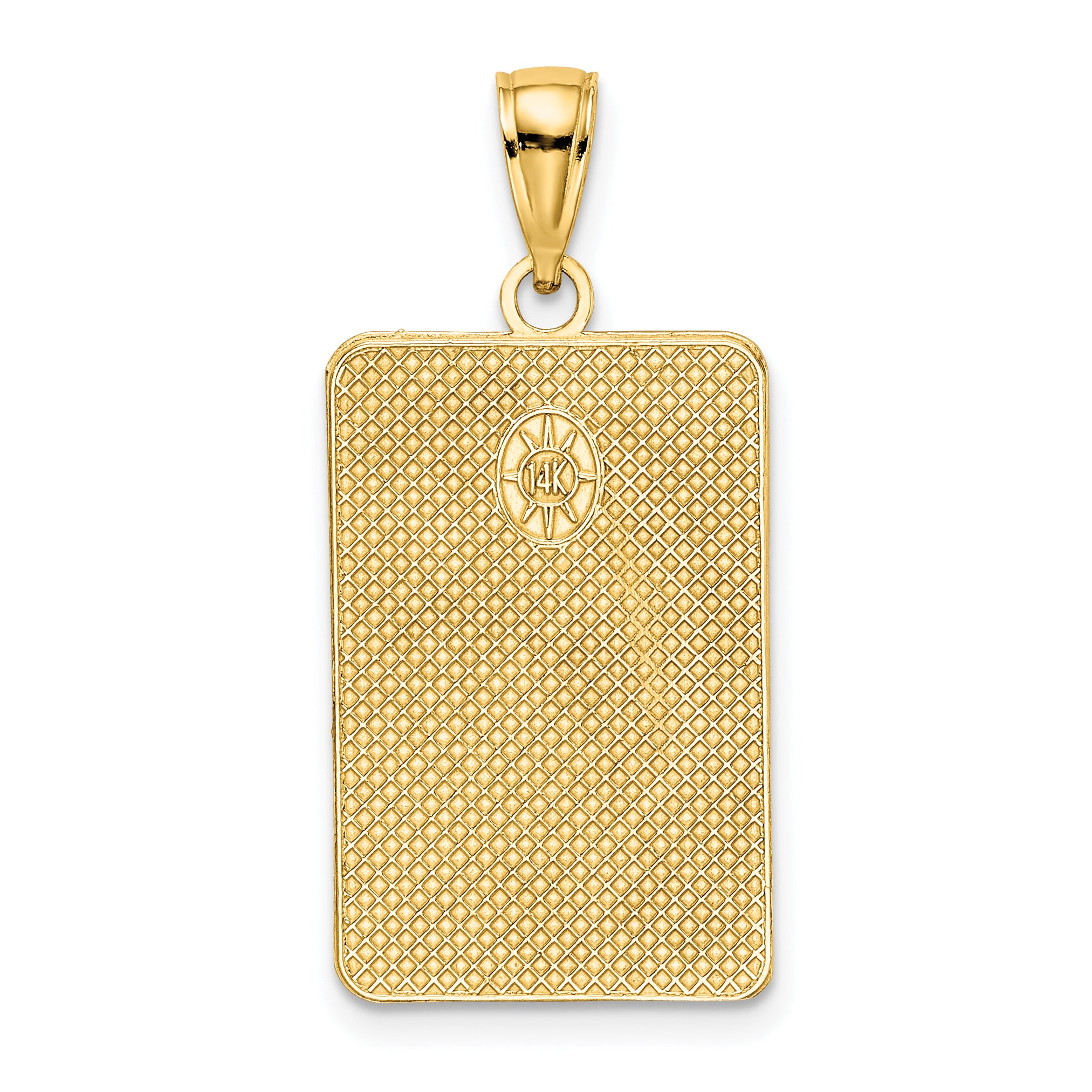 14K Rectangular Engraved Charm