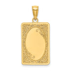 14K Rectangular Engraved Charm