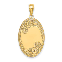 14K Oval with Engraveable Center Charm