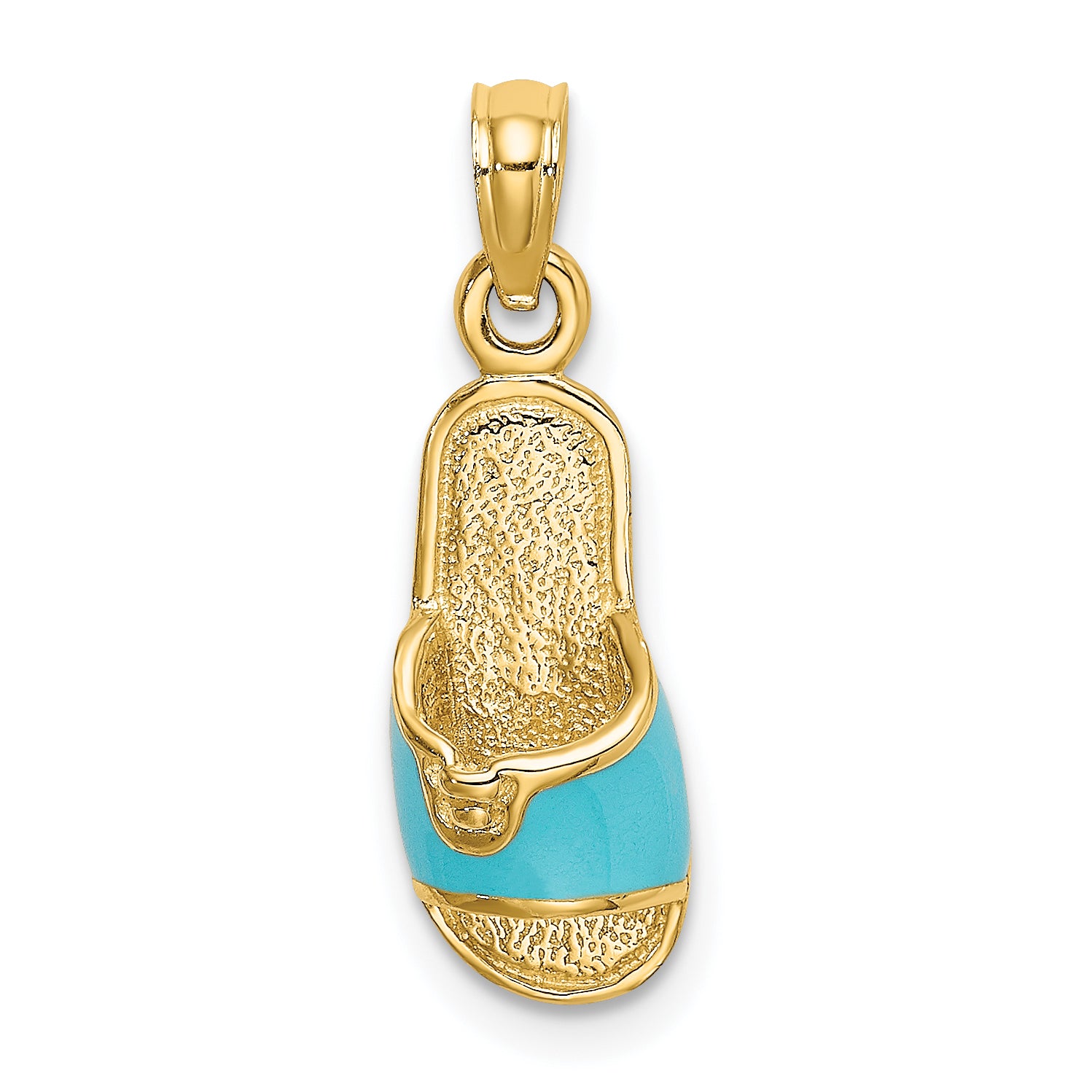 14k  3D W/ Aqua Enamel Summer Slipper Charm Main image