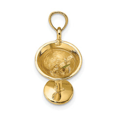 14K 3-D Martini w/Olive Charm