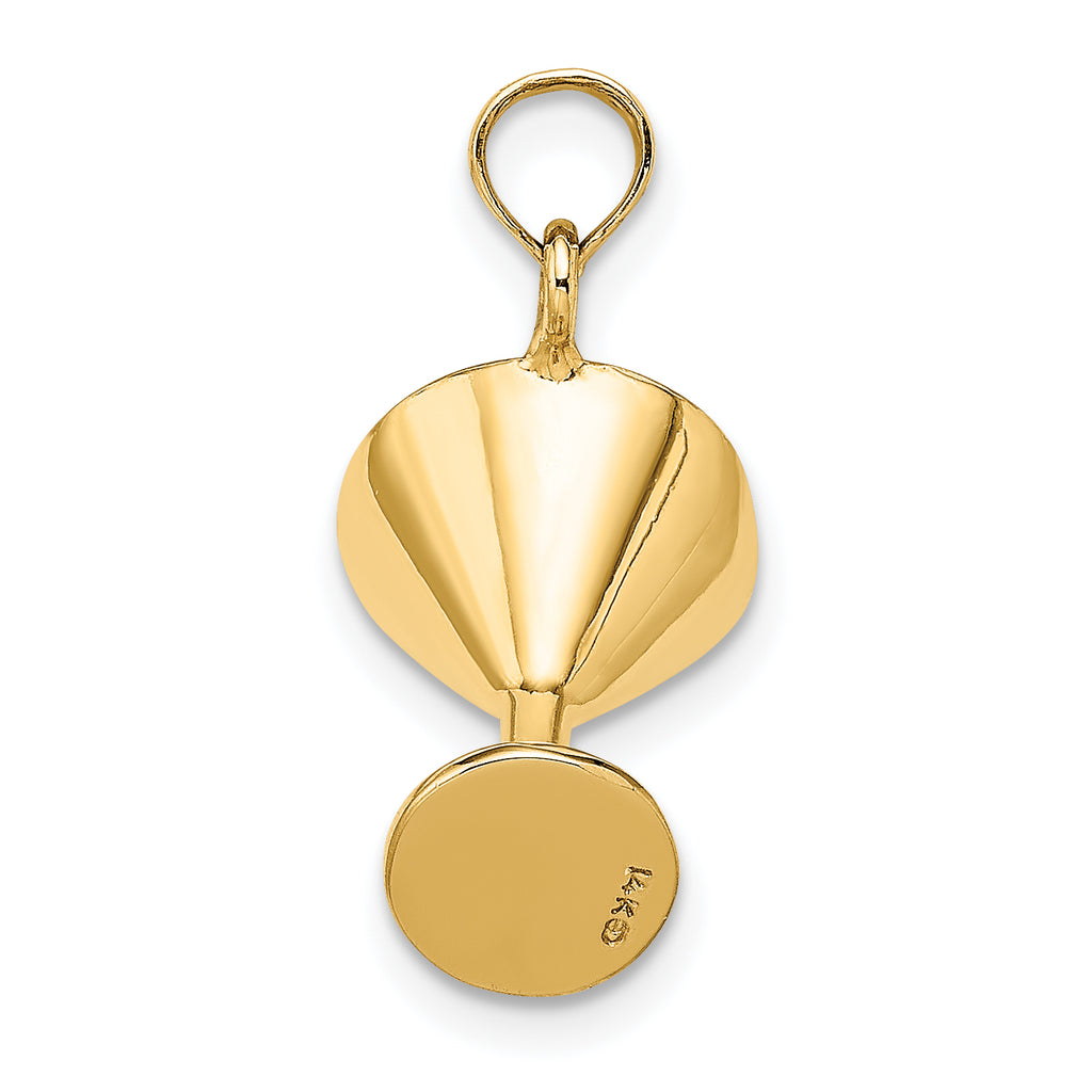 14K 3-D Green Enamel  Martini w/Cherry Charm