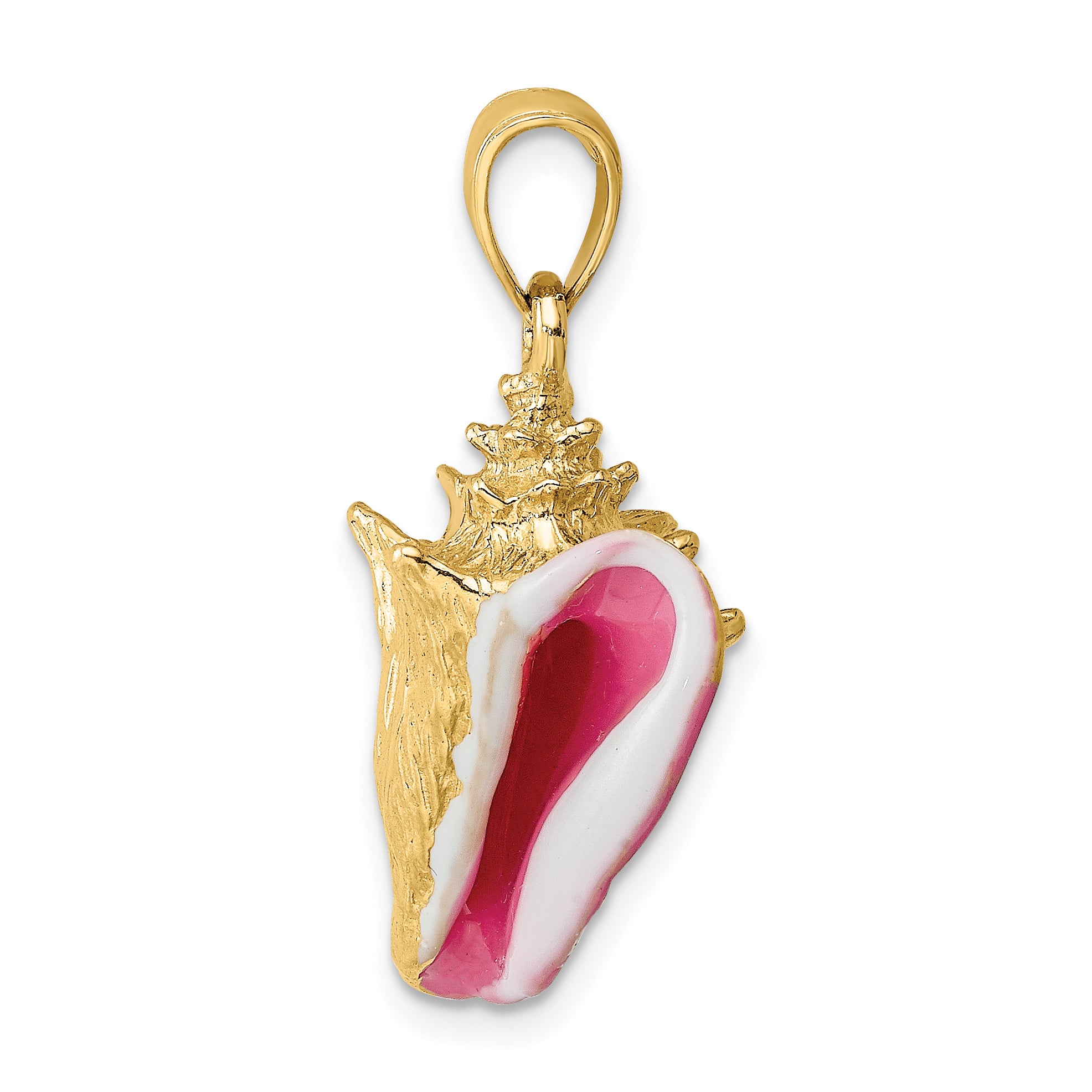 14K 3-D Enamel Conch Shell Charm Secondary image