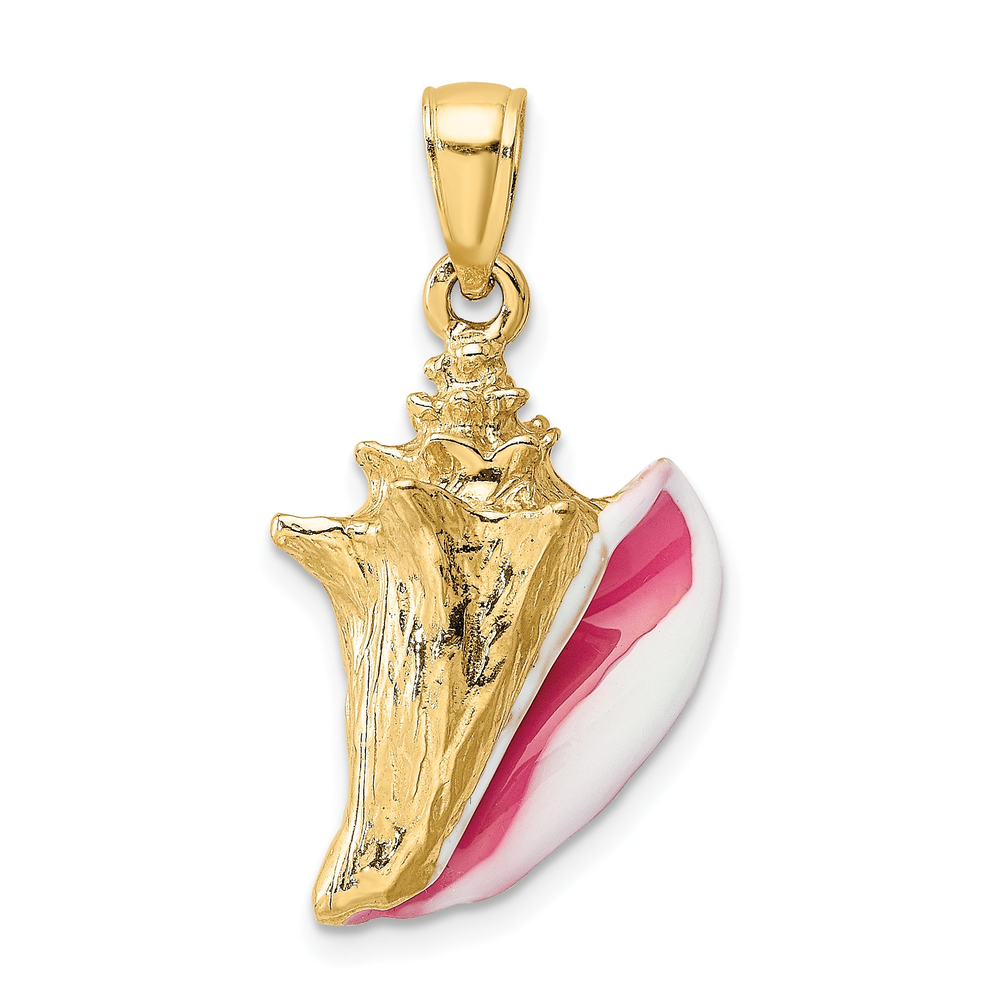 14K 3-D Enamel Conch Shell Charm Main image