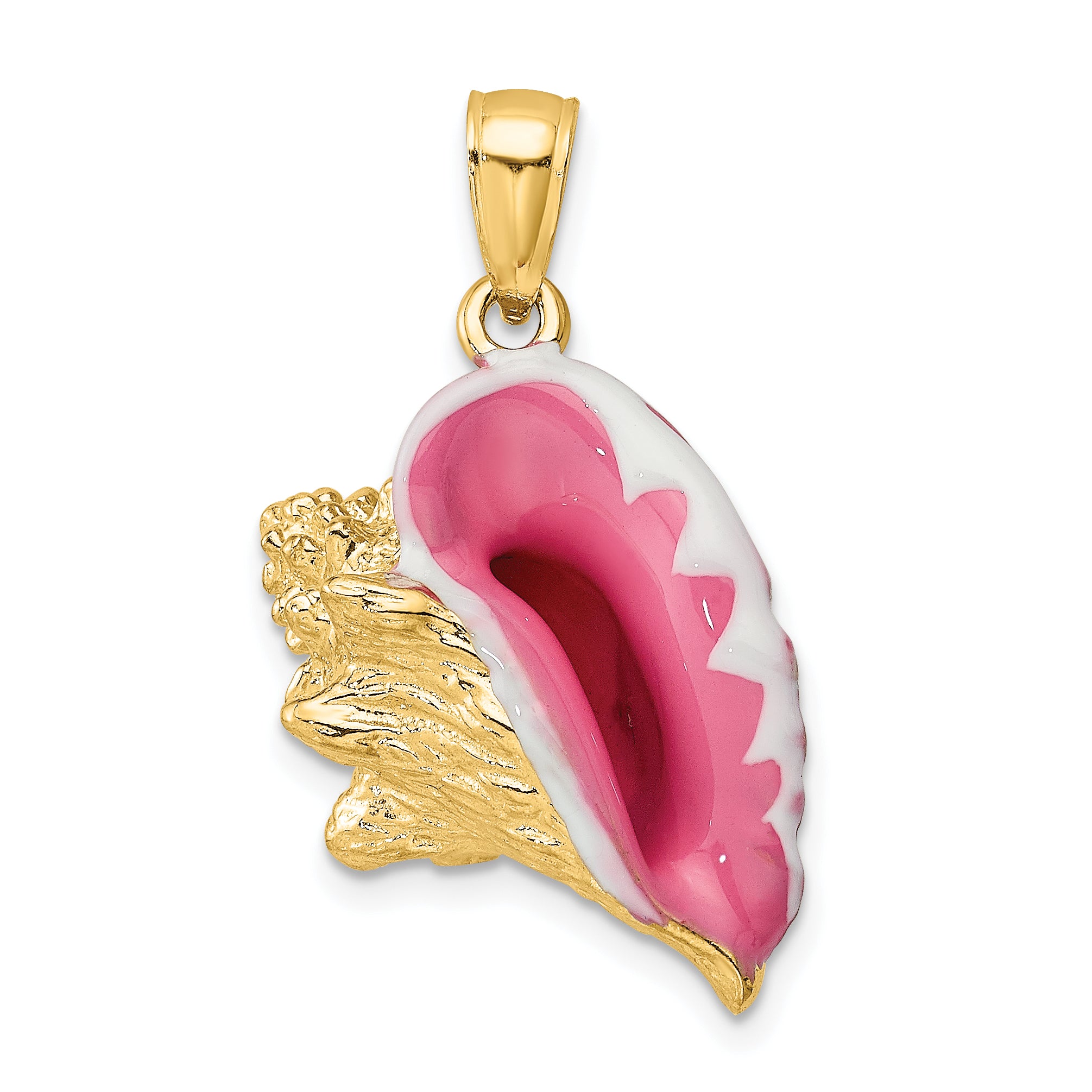 14K 3-D Enamel Conch Shell Charm Main image