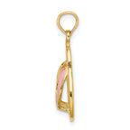 14k  3D W/ Pink Enamel Double Flip-Flop Charm