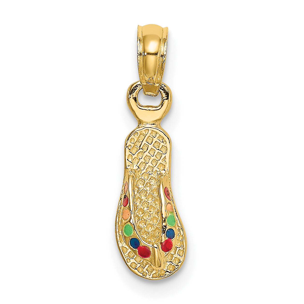 14k  3D W/ Multi-Color Enamel Single Flip-Flop Charm Main image