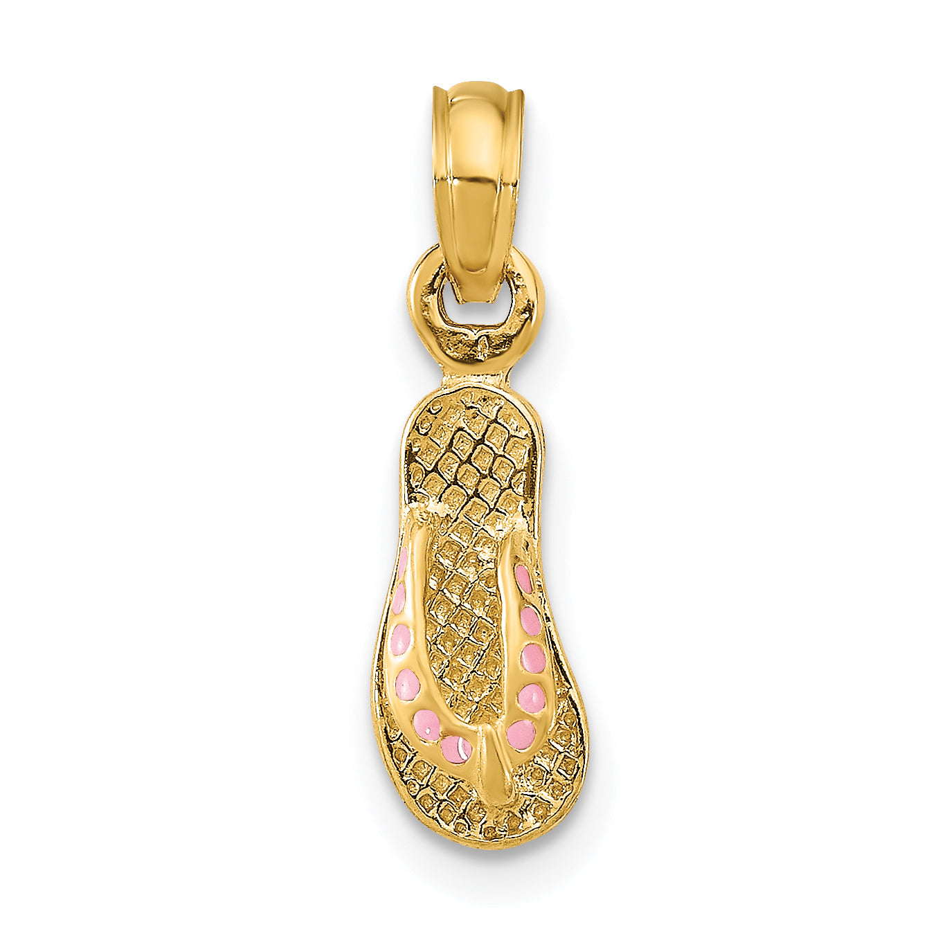 14k  3D W/ Pink Enamel Single Flip-Flop Charm Main image