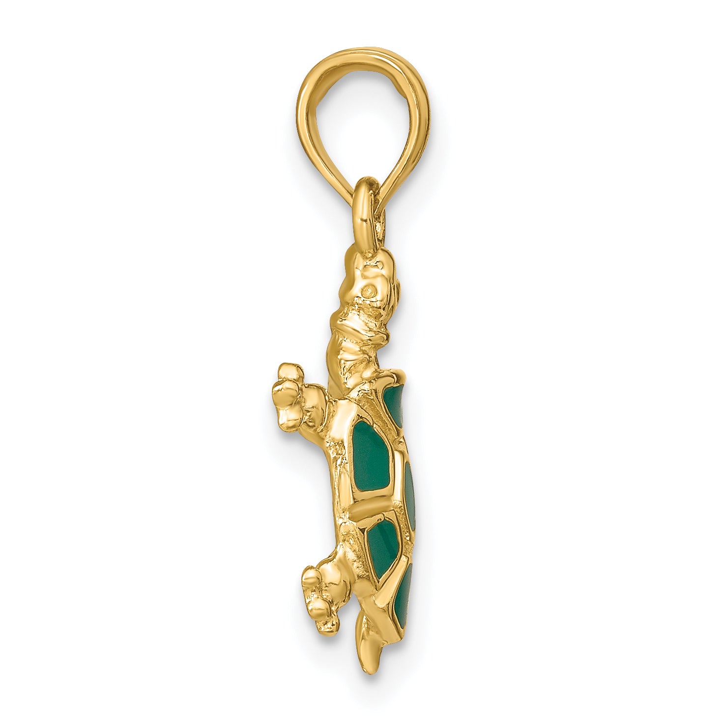 14K wtih Green Enamel Land Turtle Charm Secondary image