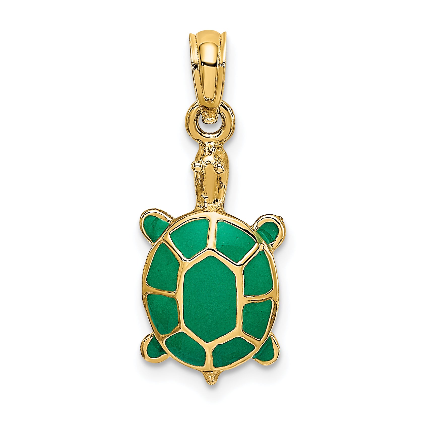 14K Green Enamel Tortoise Charm Main image