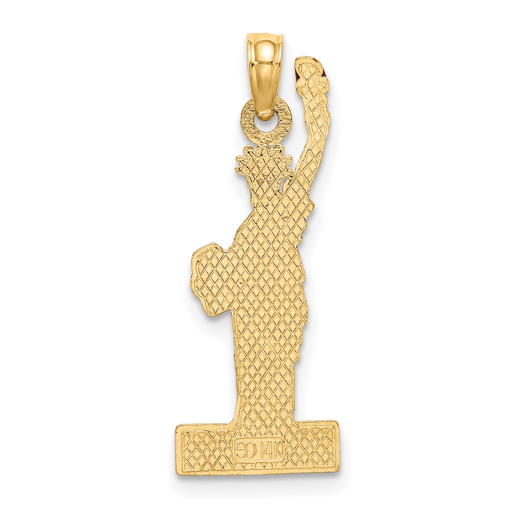 14K w/ Enamel Flame Statue Of Liberty NEW YORK Charm