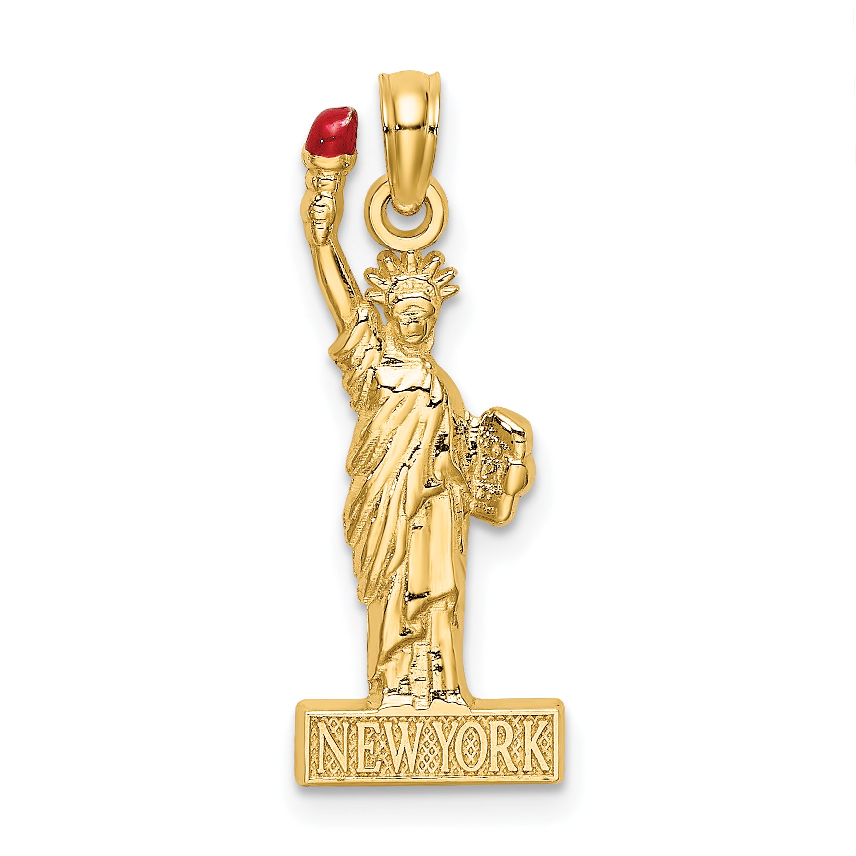 14K w/ Enamel Flame Statue Of Liberty NEW YORK Charm Main image