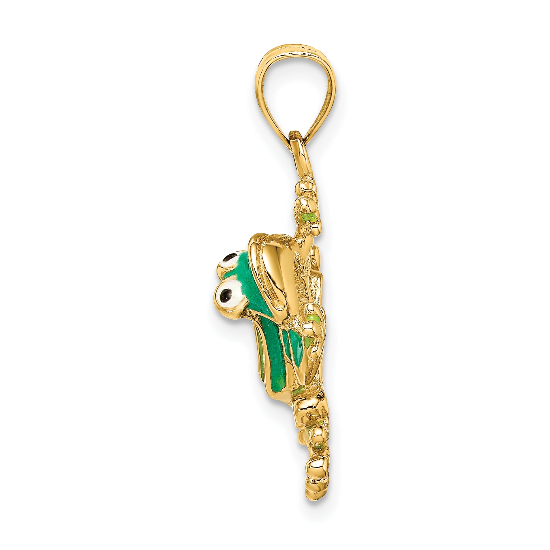 14K Green Enameled 2-D Frog Charm Secondary image