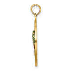 14K Florida Enamel Palm Trees Circle Charm