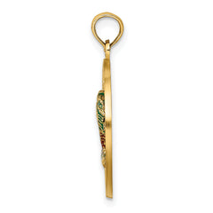 14K Florida Enamel Palm Trees Circle Charm