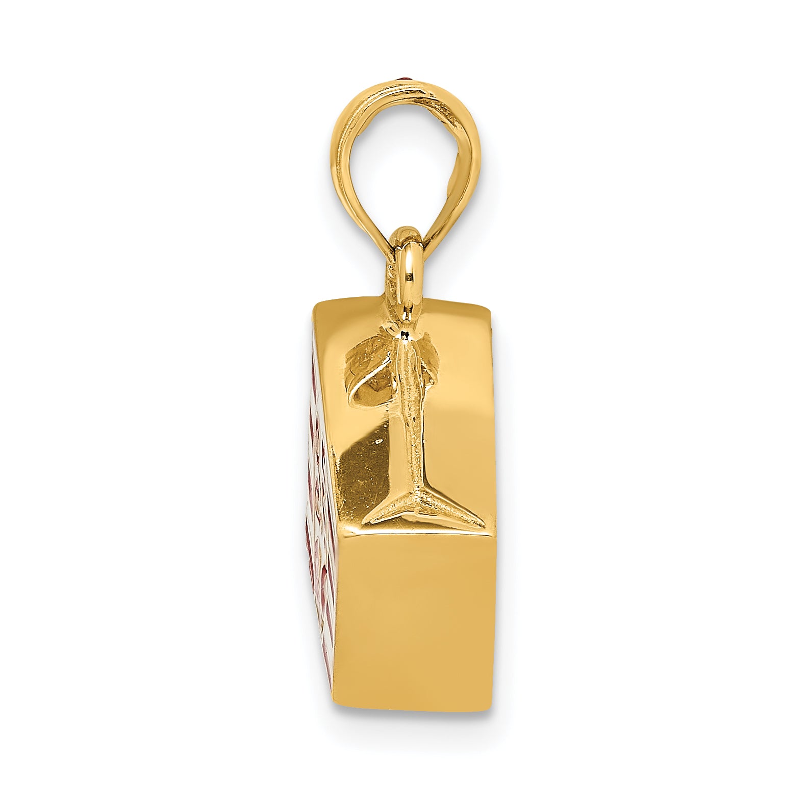14K 3-D Enameled Bag of Popcorn Charm Secondary image
