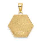 14K Enameled Textured Back Caduceus Medical Disc