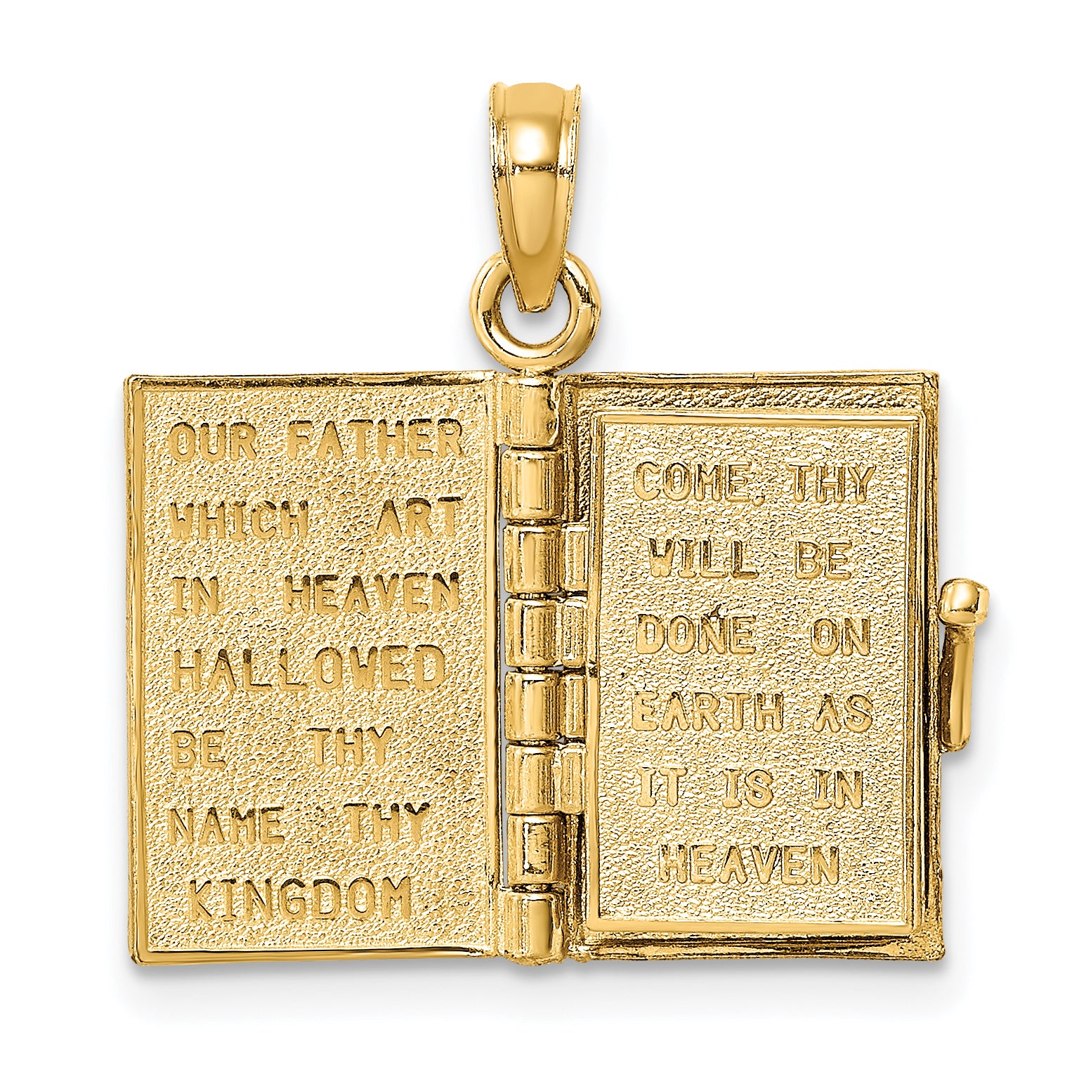 14K 3-D Blue Enamel Bible Book w/ Moveable Pages Charm