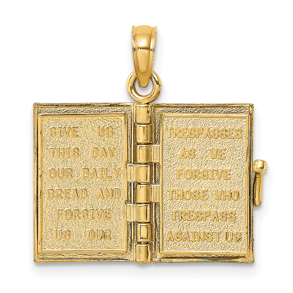 14K 3-D Blue Enamel Bible Book w/ Moveable Pages Charm