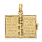 14K 3-D Blue Enamel Bible Book w/ Moveable Pages Charm
