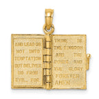 14K 3-D Blue Enamel Bible Book w/ Moveable Pages Charm
