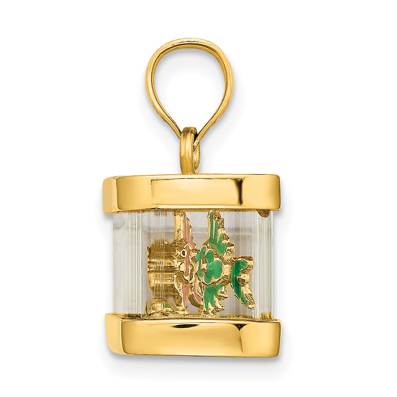 14K 3-D Moveable Enamel Fish Aquarium Charm Secondary image