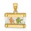 14K 3-D Moveable Enamel Fish Aquarium Charm