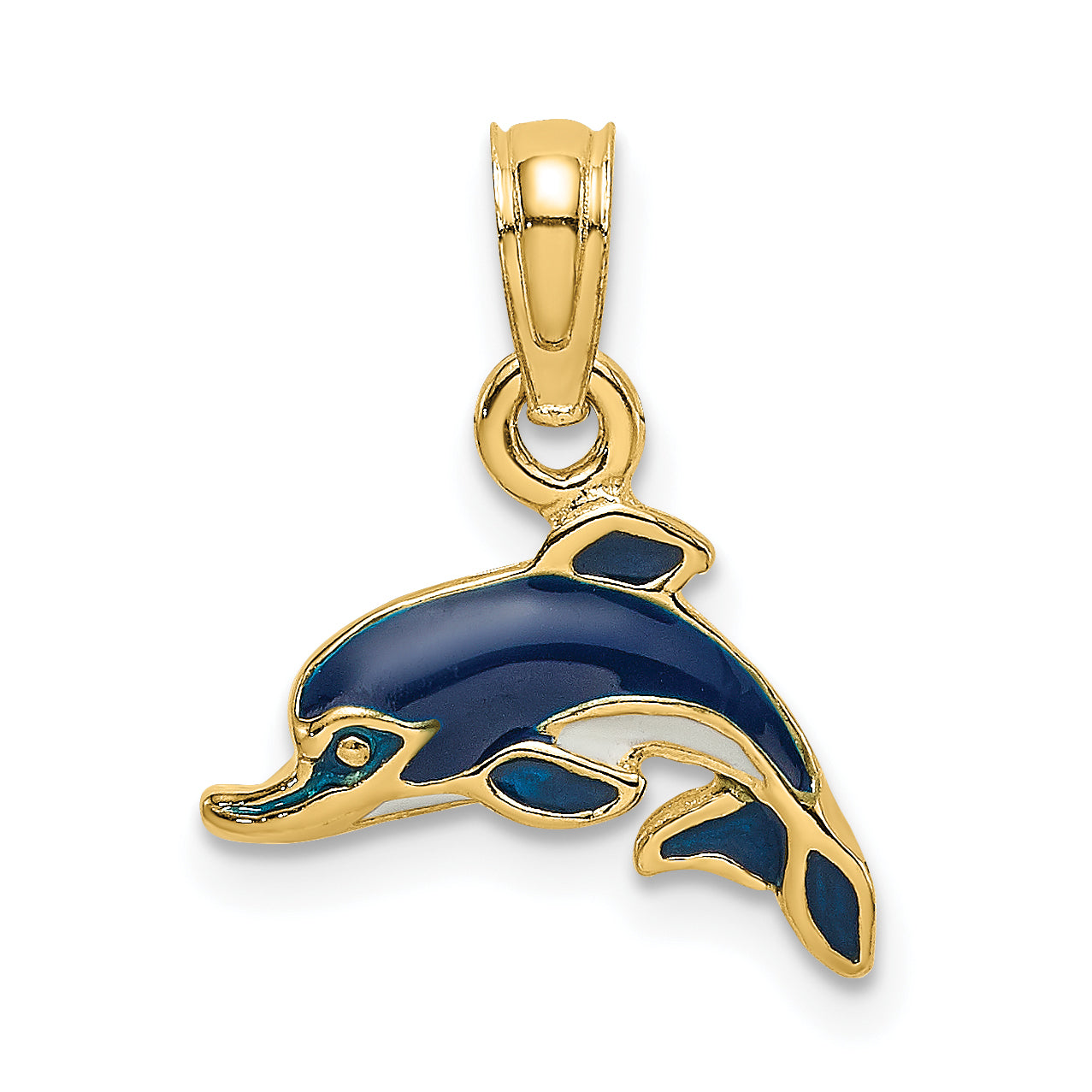 14K Blue Enamel Dolphin Charm Main image