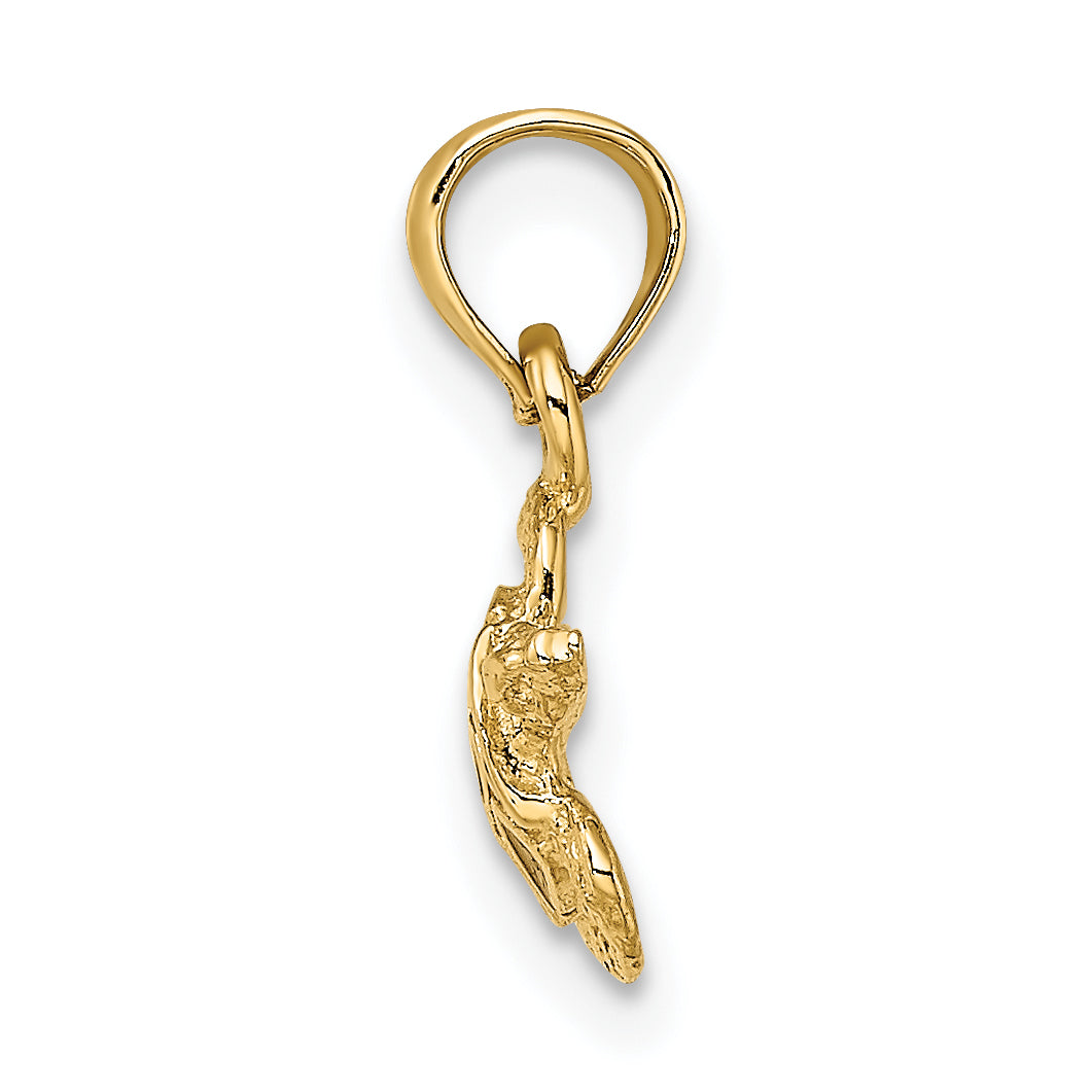 14K Textured and Enameled Sea Turtle Charm Secondary image