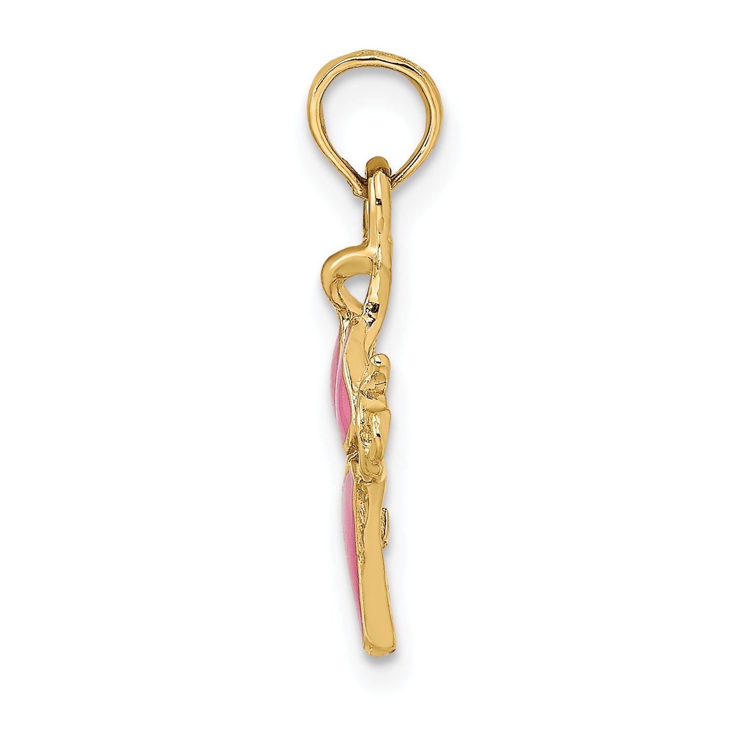 14K Pink Enameled Bikini Bathing Suit Charm