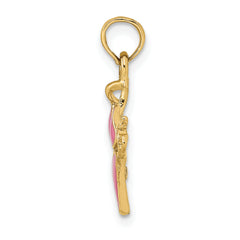 14K Pink Enameled Bikini Bathing Suit Charm