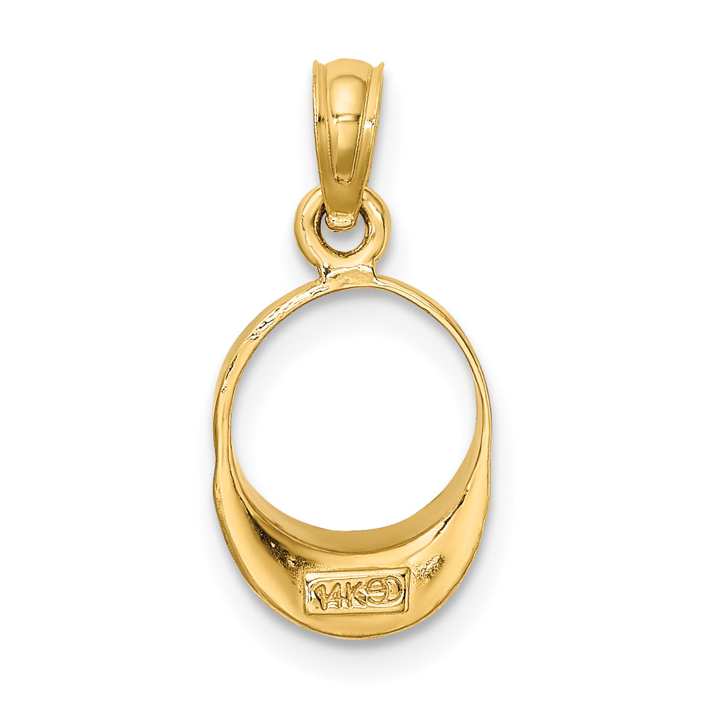 14K Aqua Enameled Beach Sun Visor Charm