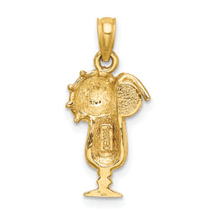 14K Yellow Enamel Drink w/Multi-Colored Umbrella Charm