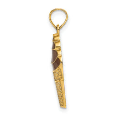 14K w/Brown Enamel Chocolate Ice Cream Cone  Charm