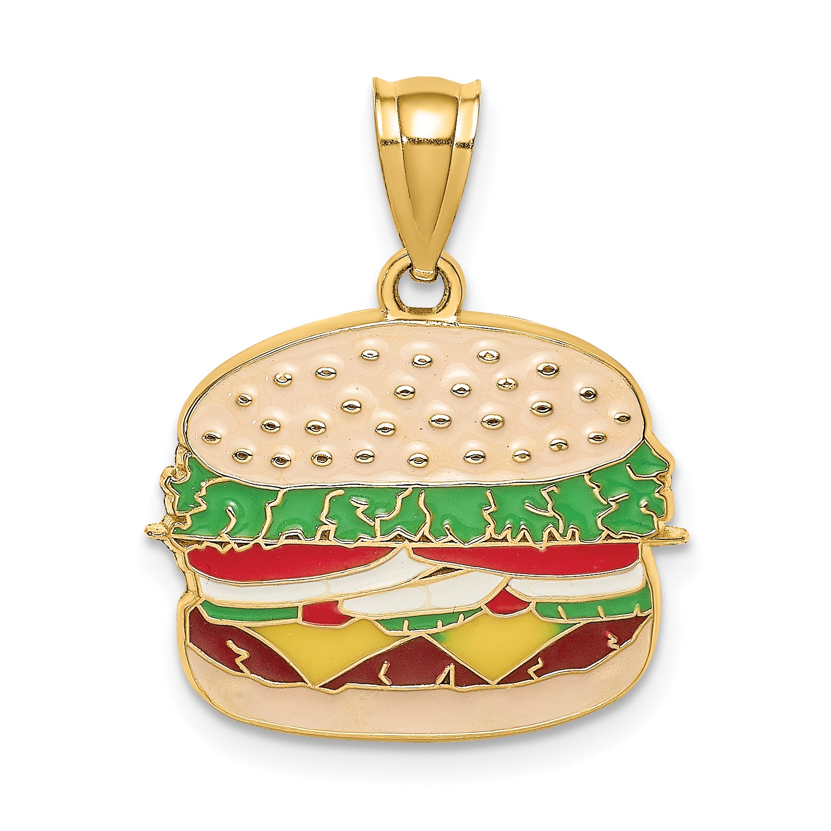 14K w/Enamel Cheeseburger Charm Main image