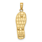 14K w/Rhodium Multi-Colored 3D Enamel Beach Scene On Flip-Flop Charm