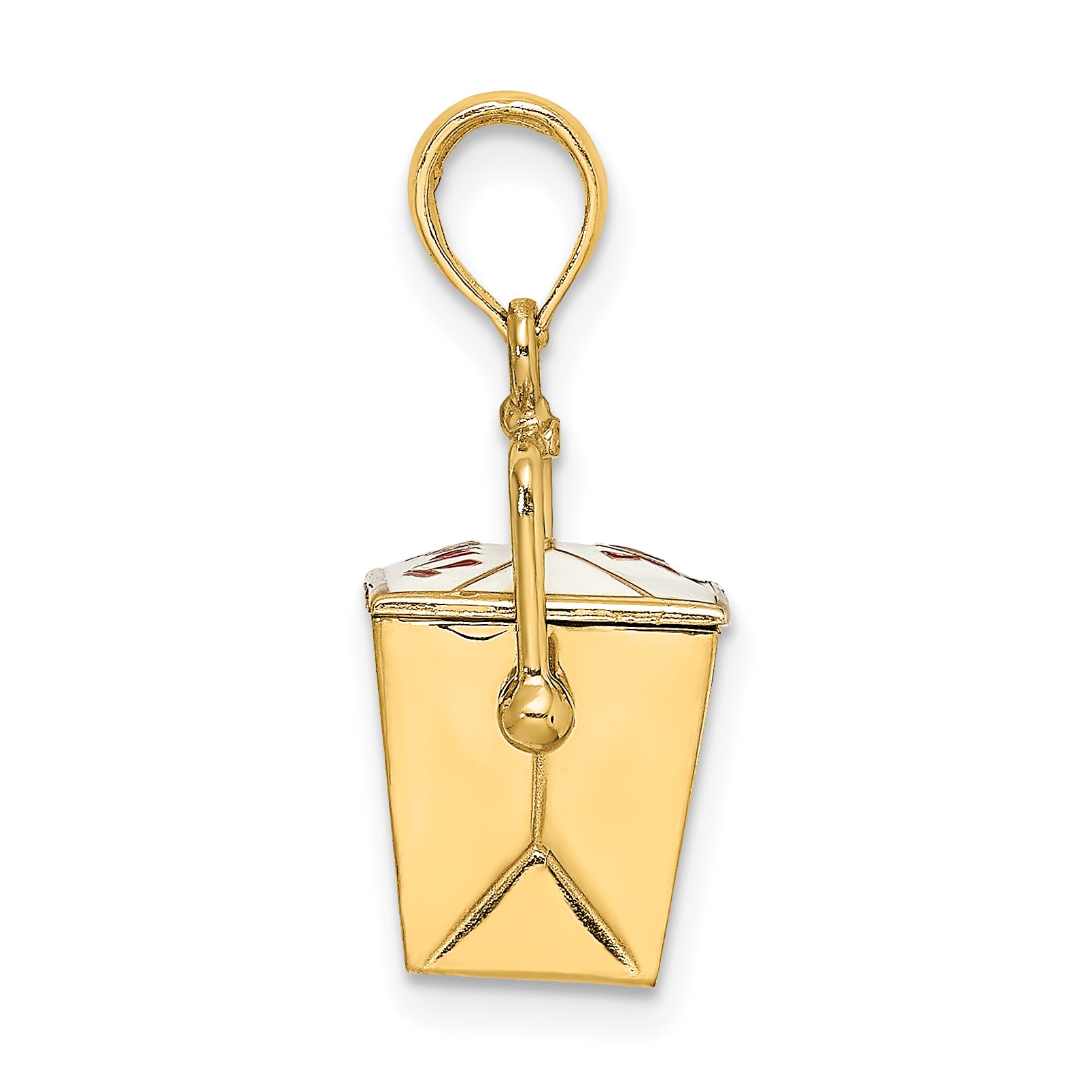 14K 3-D Enameled Moveable Chinese Take-Out Box Charm Secondary image