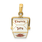 14K 3-D Enameled Moveable Chinese Take-Out Box Charm