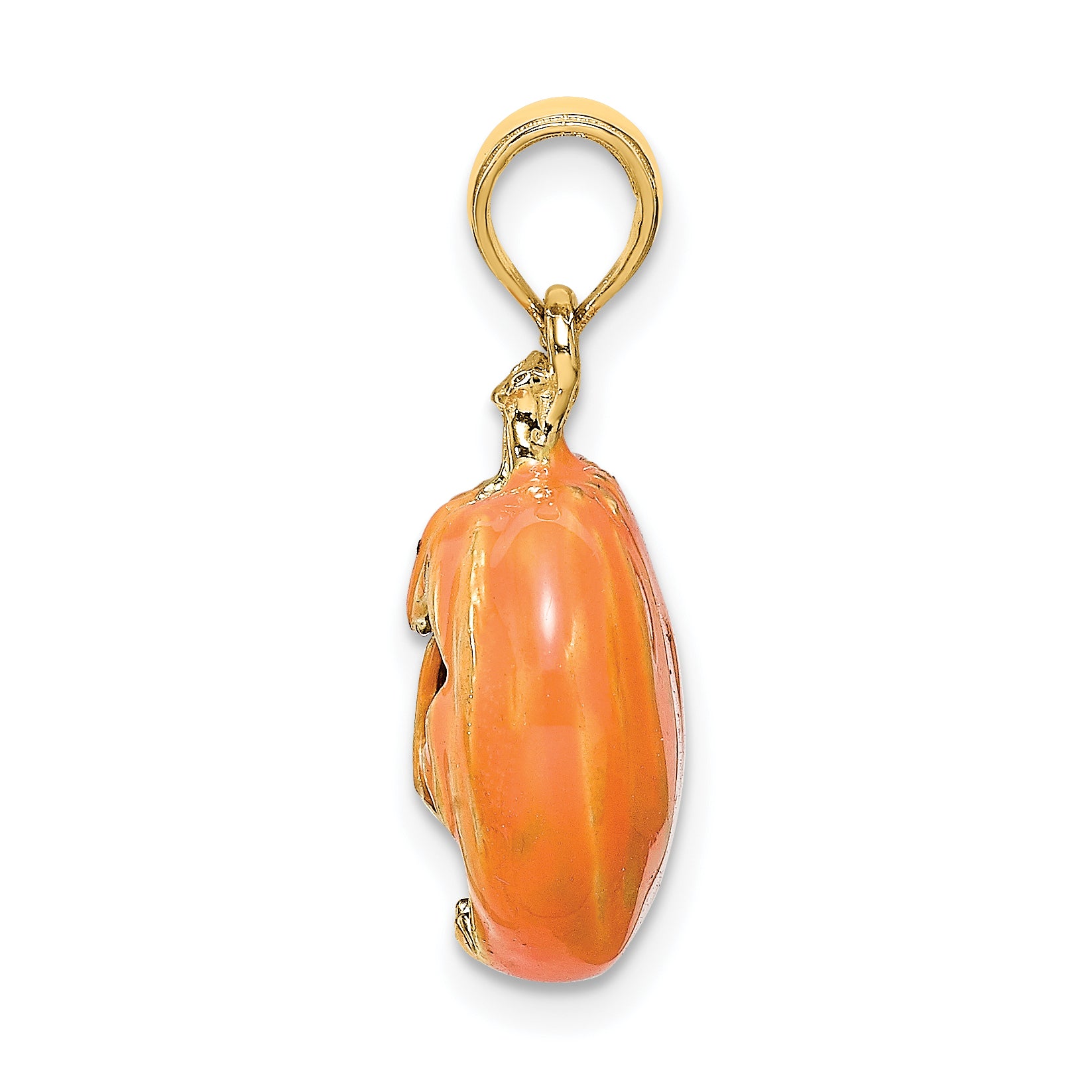 14K 3-D Enameled Pumpkin w/Black Cat and Moon Charm Secondary image