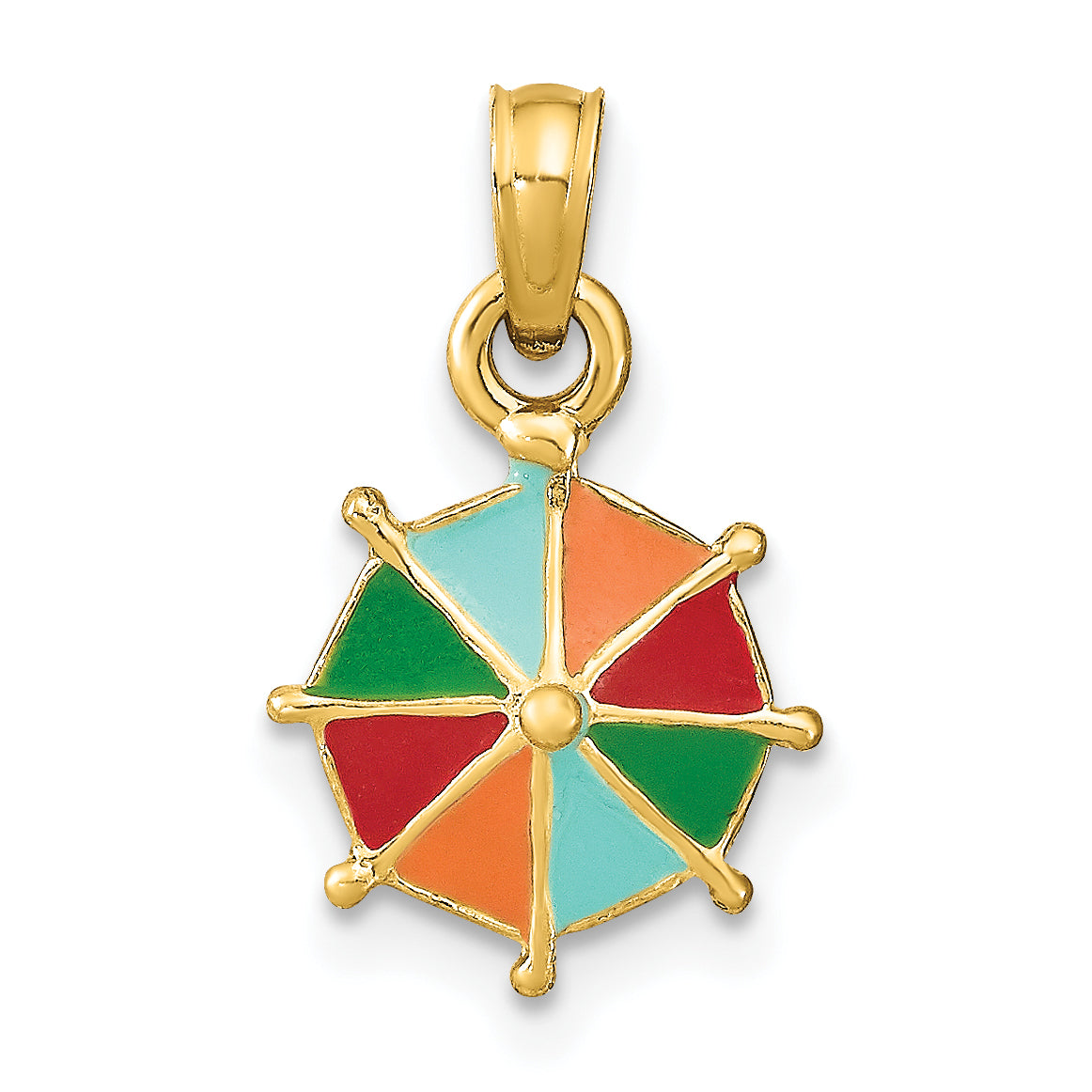 14K W/ Multi-Color Enamel Umbrella Charm Main image