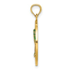 14K BLUFFTON SC Circle Enameled Palm Tree Charm