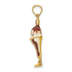 14K Chocolate Ice Cream Sundae W/Cherry Top Charm