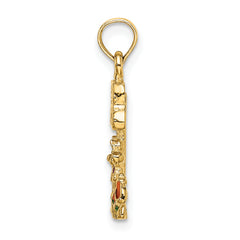 14K Multi Enamel MY GARDEN Post Flower Charm