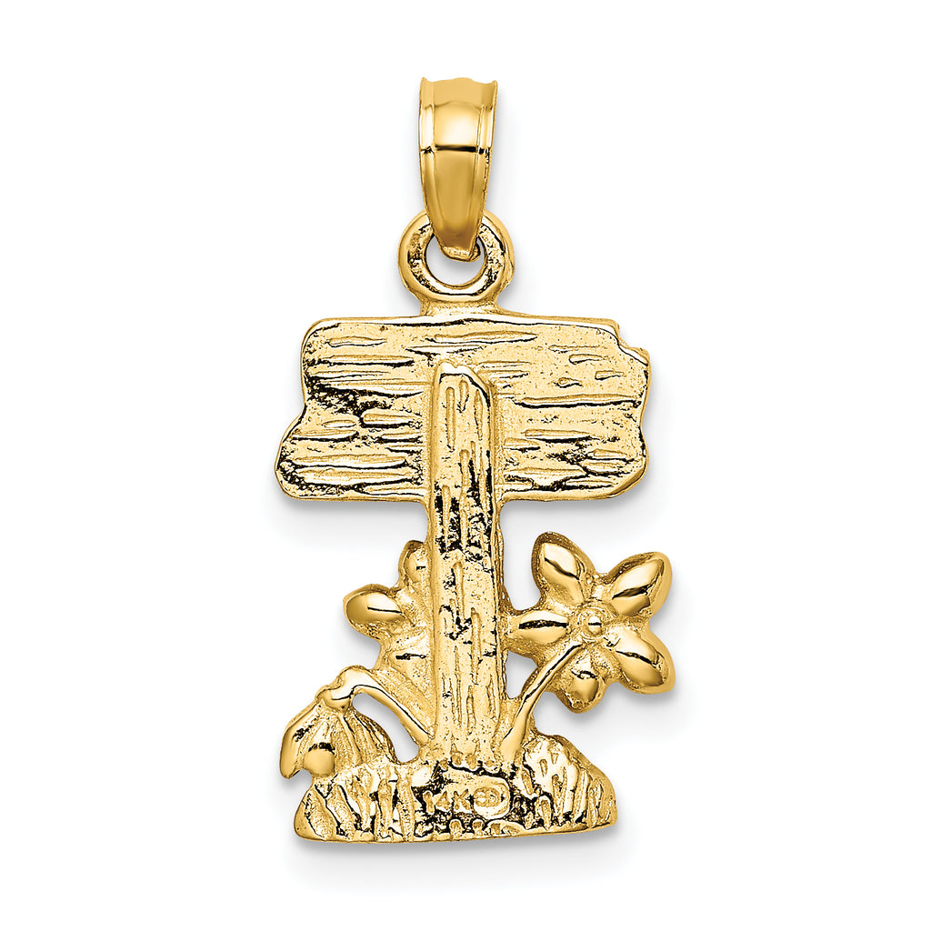 14K Multi Enamel MY GARDEN Post Flower Charm