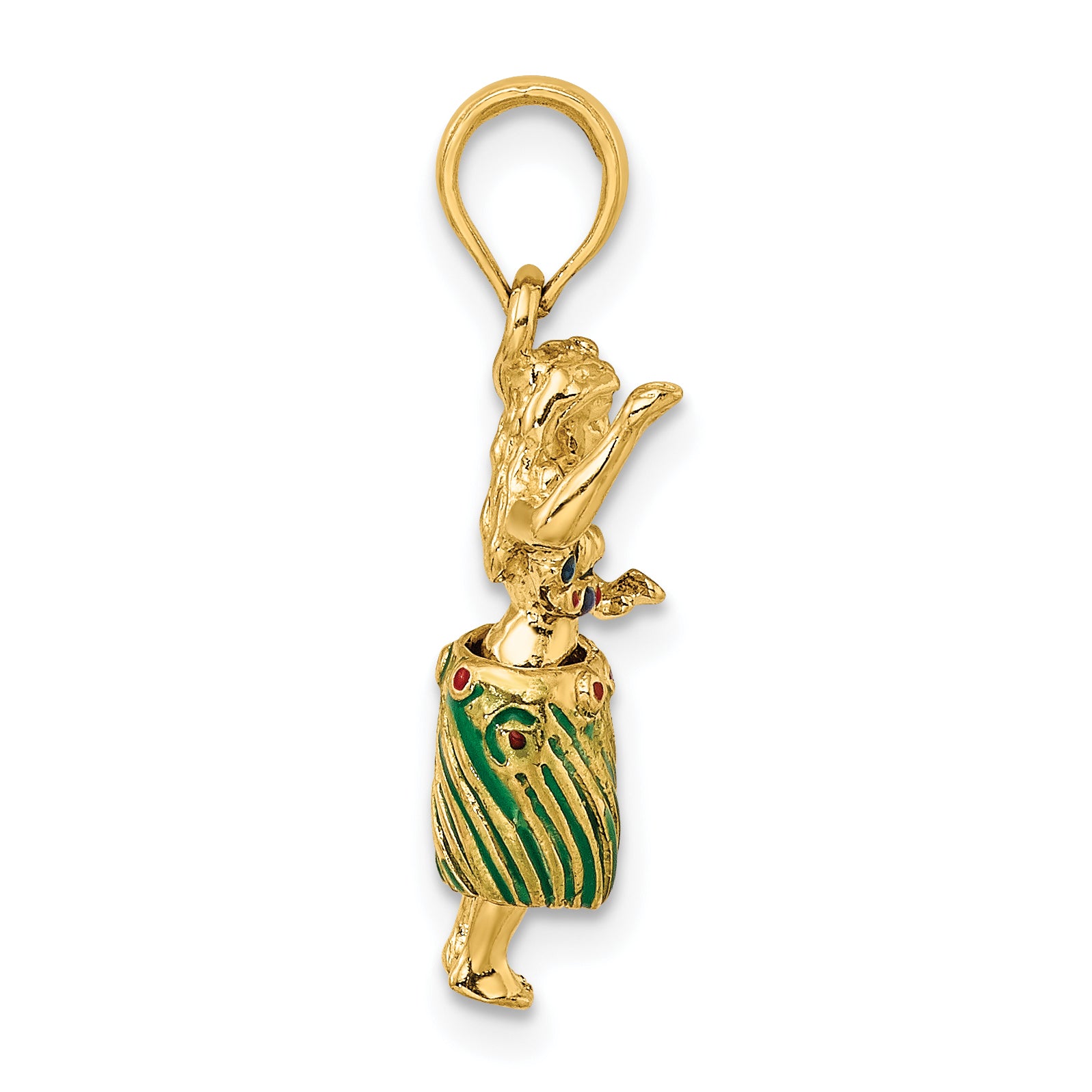 14K 3-D Hula Girl w/ Moveable Grass Skirt Charm Secondary image