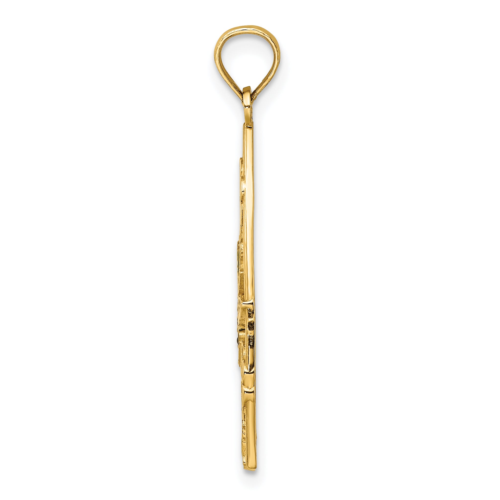 14K Enamel Dragonfly and Flowers Triangle Charm Secondary image