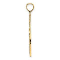 14K Enamel Panda Bear and Bamboo Charm
