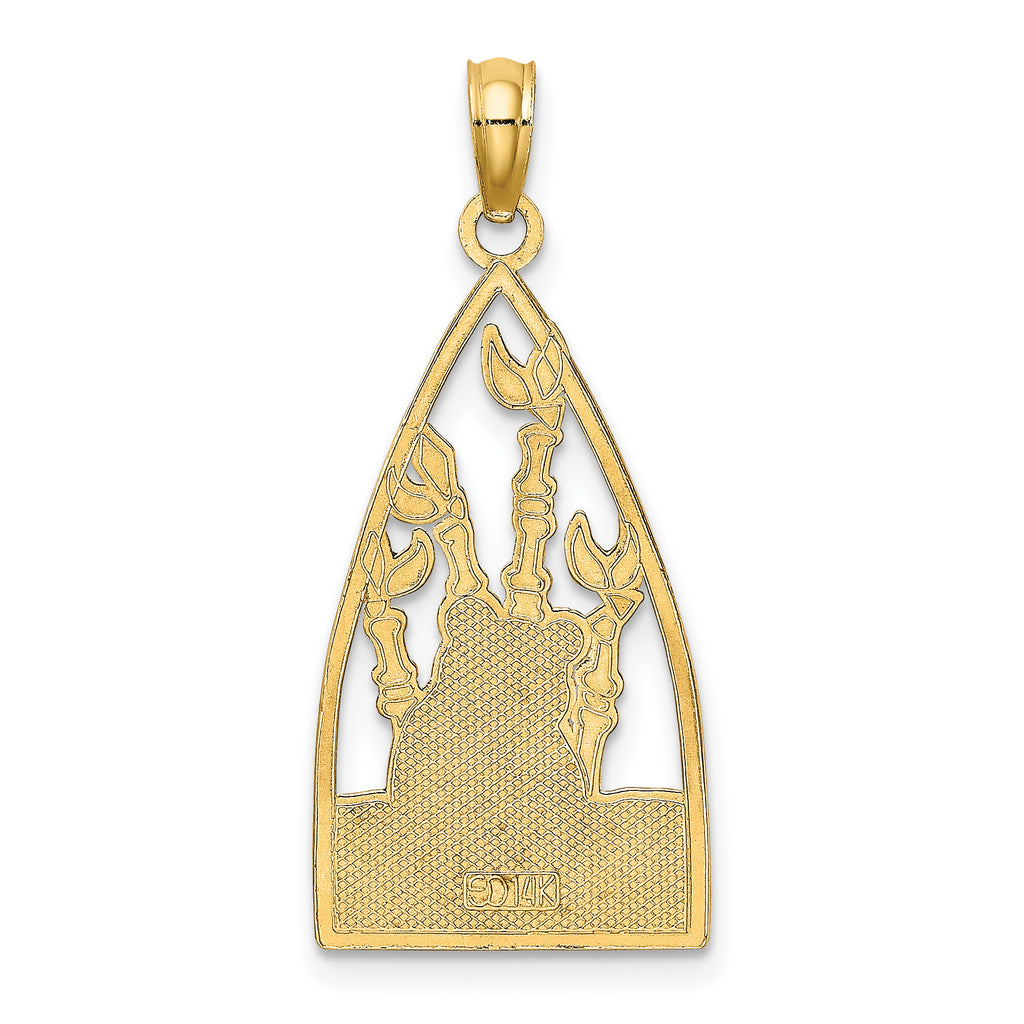 14K Enamel Panda Bear and Bamboo Charm
