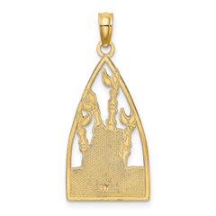 14K Enamel Panda Bear and Bamboo Charm