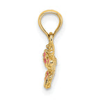 14K Enamel Mini Pink Butterfly Charm